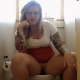 An attractive, plump, blonde girl with glasses farts in the first scene (not pictured) and then takes a shit while sitting on a toilet in a second scene. She shows us her dirty toilet paper and finished product. Nice video! 6 minutes.
